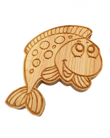 Pour votre enfant, une très jolie figurine de poisson rigolo en bois massif !