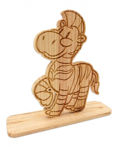 Pour votre enfant, une très jolie figurine de zèbre rigolo en bois massif !