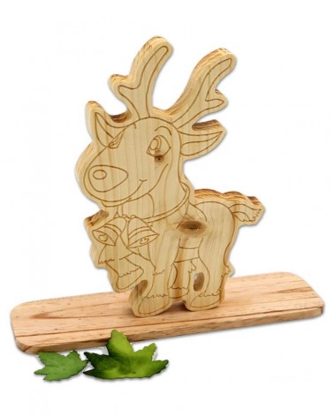 Un grand renne de Noël en bois pour votre décoration